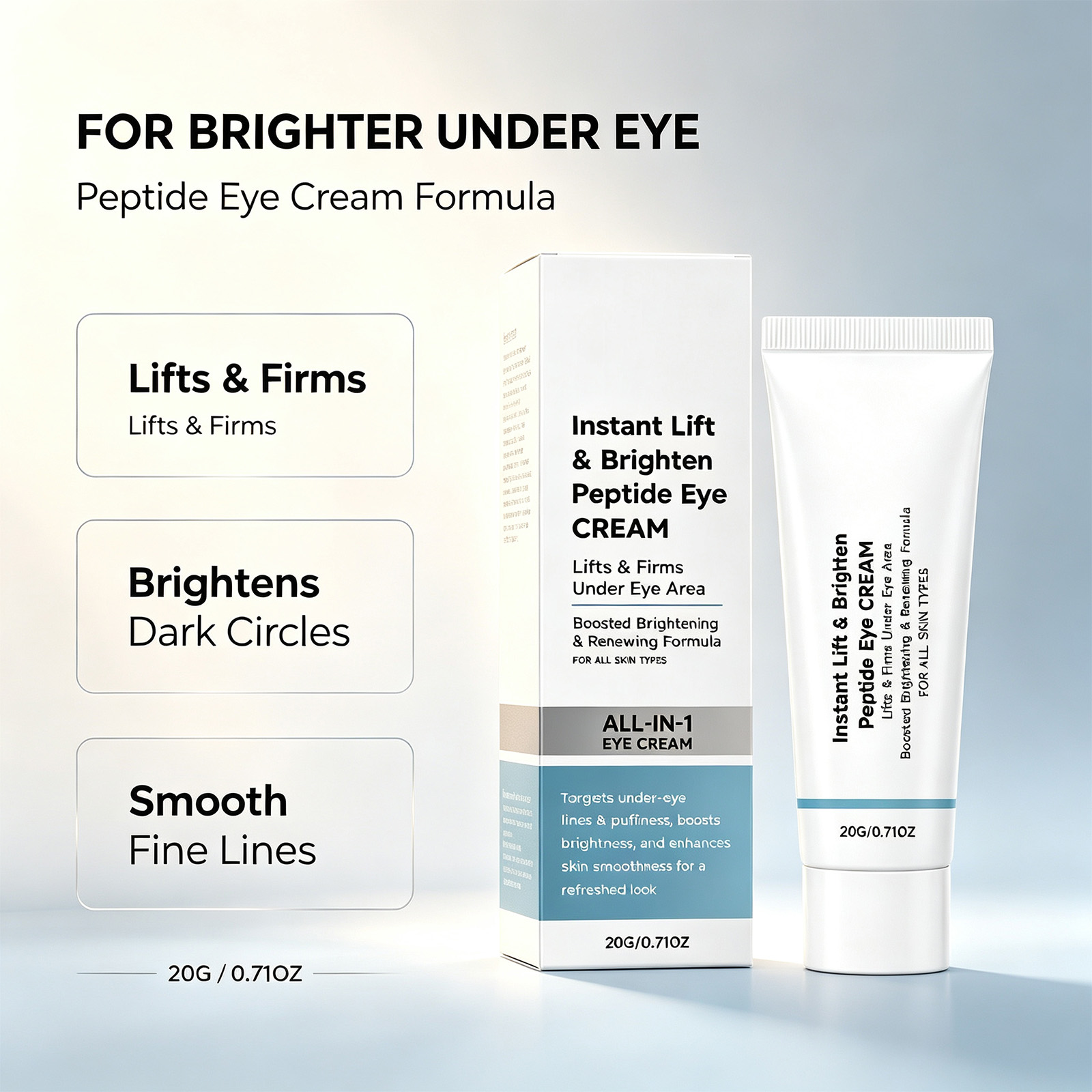 Eye Cream Peptide - Eye Tightener Cream Peptide Instant Brighten