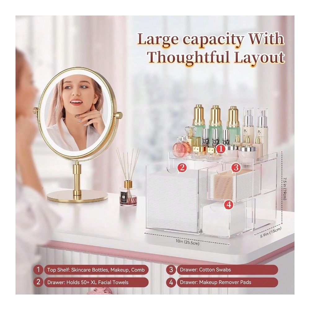 Face Towel Holder With 3 Drawe - Xl Skincare ulasan dan harga