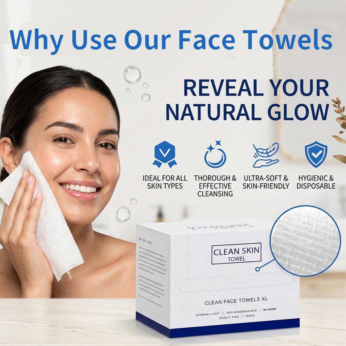 50Pcs/Box Disposable Face Towe - Xl Skincare ulasan dan harga