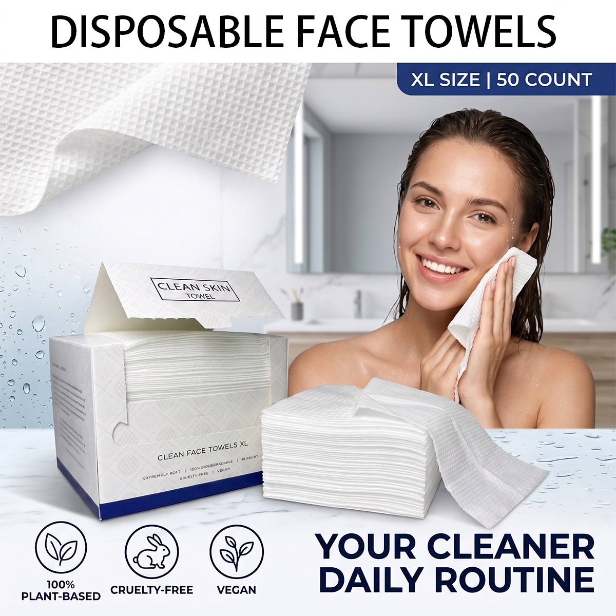 50Pcs/Box Disposable Face Towe - Xl Skincare ulasan dan harga