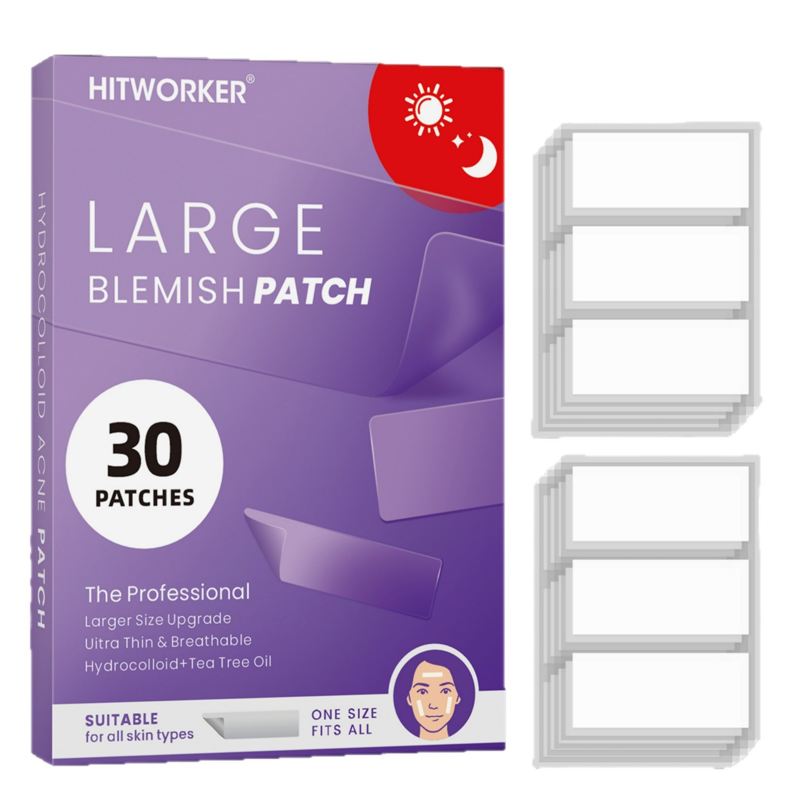 30pcs XL Long Square Acne Patc - Xl Skincare ulasan dan harga